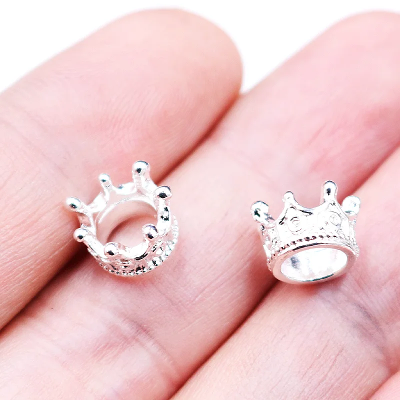 18pcs Mixed Tricolor Cute Princess Crown Pendant DIY Charm Pop Jewelry Crafts Handmade Metal Accessories 10*8mm P1145