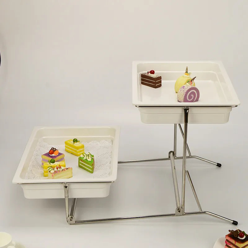 Double cake dessert buffet display stand