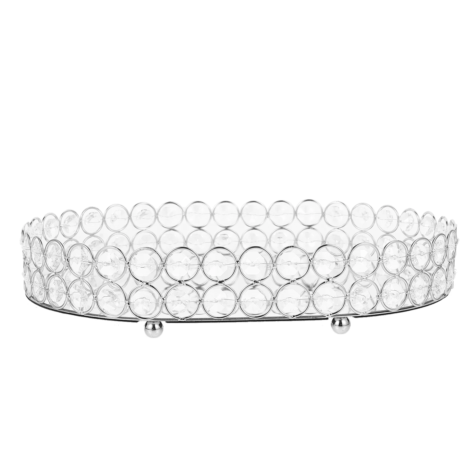 

Jewelry Display Tray Silver Trinket Small Storage Box Displays for Selling Iron Dish Miss Glasses Organizer