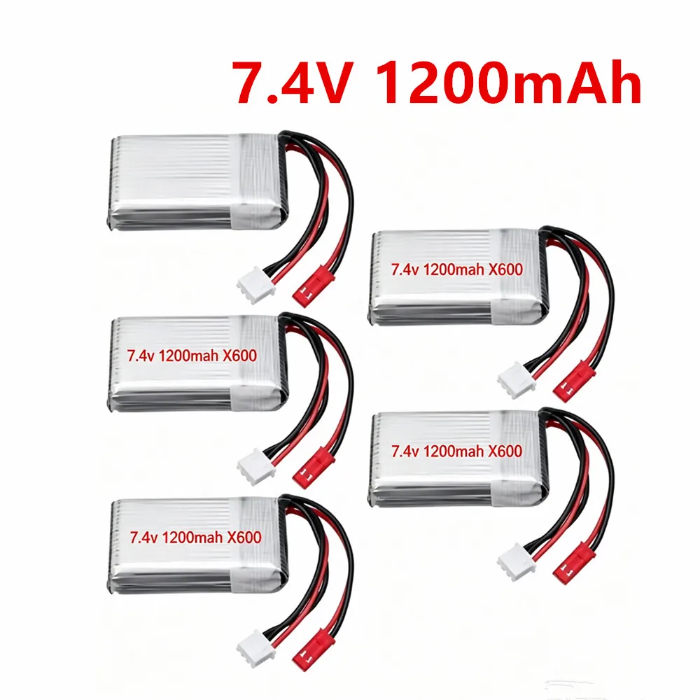 803048 Lipo Battery 7.4V 1200mAh 30C For MJXRC X600 RC Drone Spare Parts 2S 7.4 V Battery With JST Plug