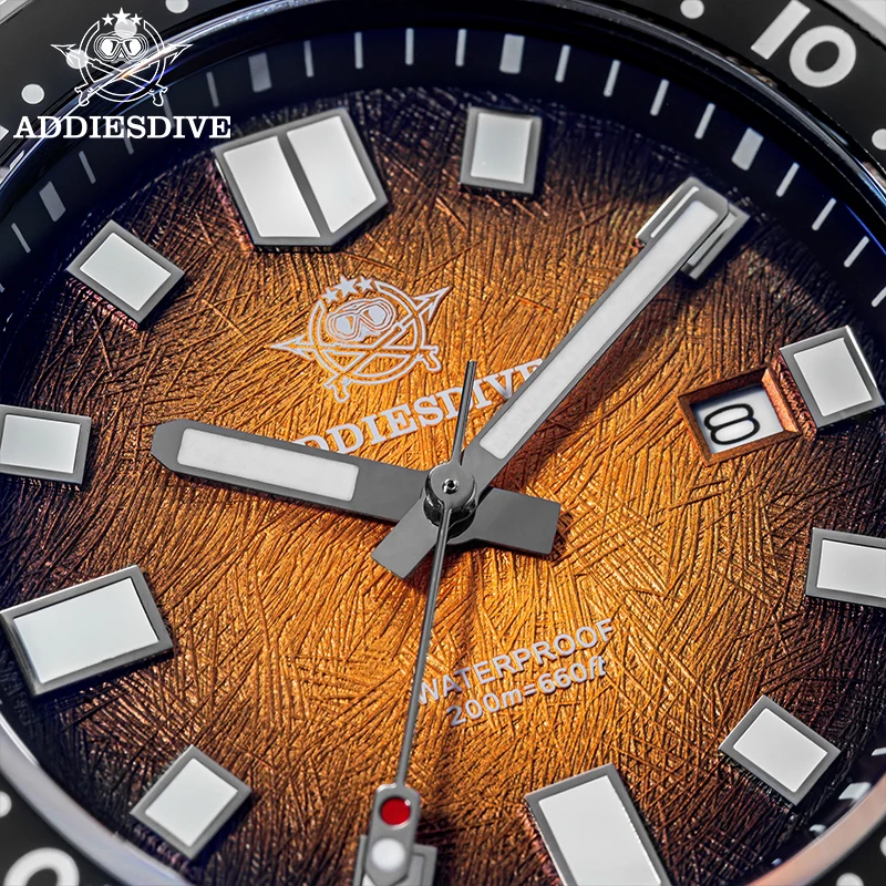 Relojes de cuarzo ADDIESDIVE para hombre, reloj masculino de cristal de zafiro de acero inoxidable, reloj de buceo superluminoso 20Bar resistente al agua AD2511