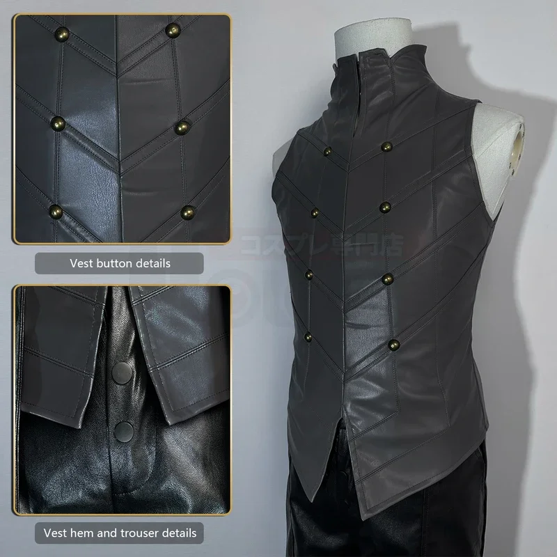 P5 Game Ren Amamiya Cosplay Costume Wig Mask Joker Faux Leather Coat Pants Vest Gloves Daily Wear Cos Convention Rose Net