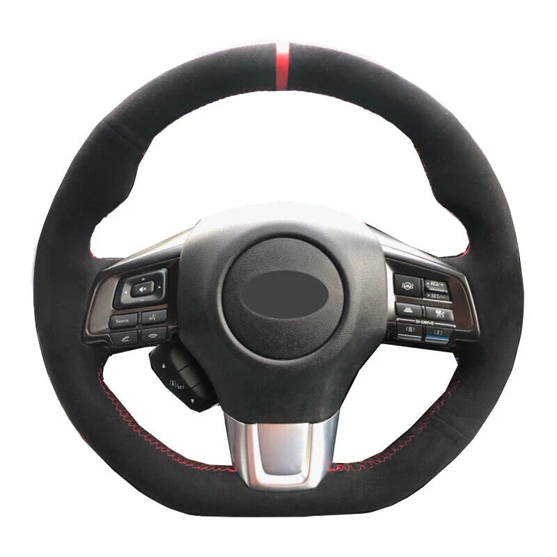 DIY Sewing Car Steering Wheel Cover Wrap Fit For Subaru WRX STI Levorg 2021 2020 2019 2018 2017 2016 2015