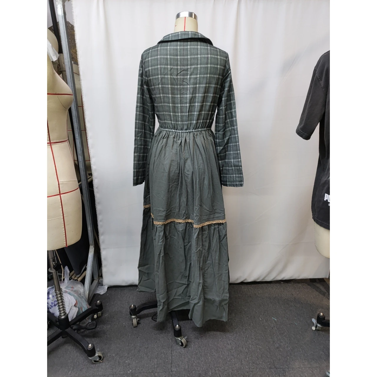 Autumn Winter Women's Long Stripe Dr New Arrival Cross-Border Independent Station Ele Faionable Maxi Dr