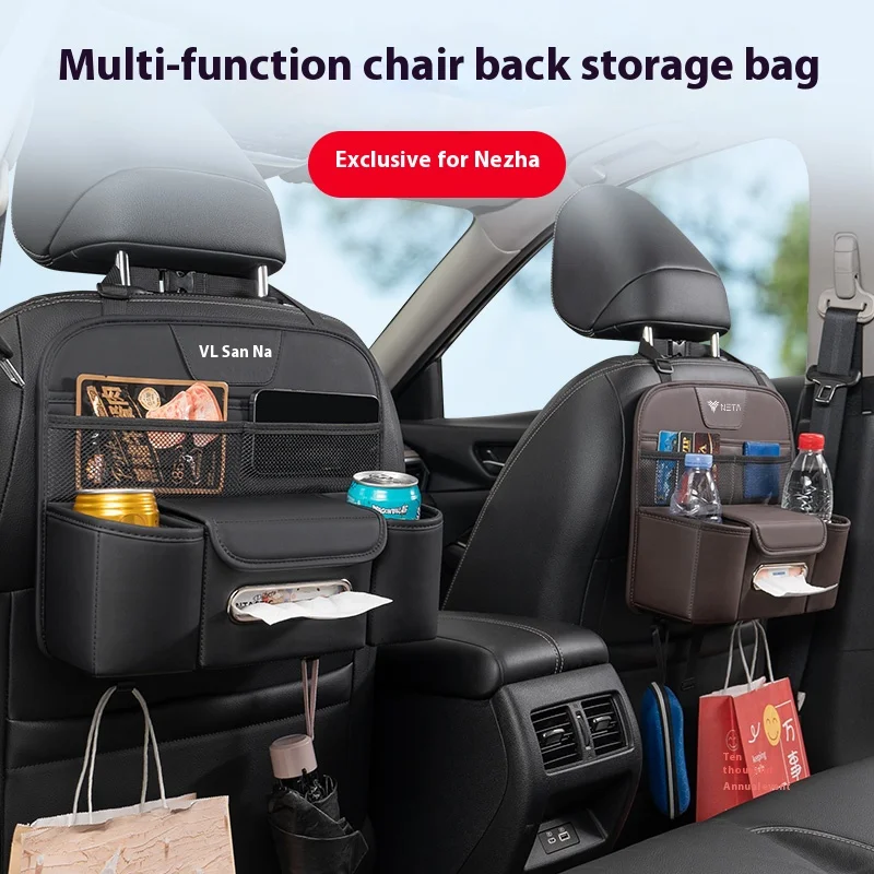 For Nezha U/V/S N01/03 e-take Car seat back storage bag, rear storage rack storage hanging bag, inner decoration