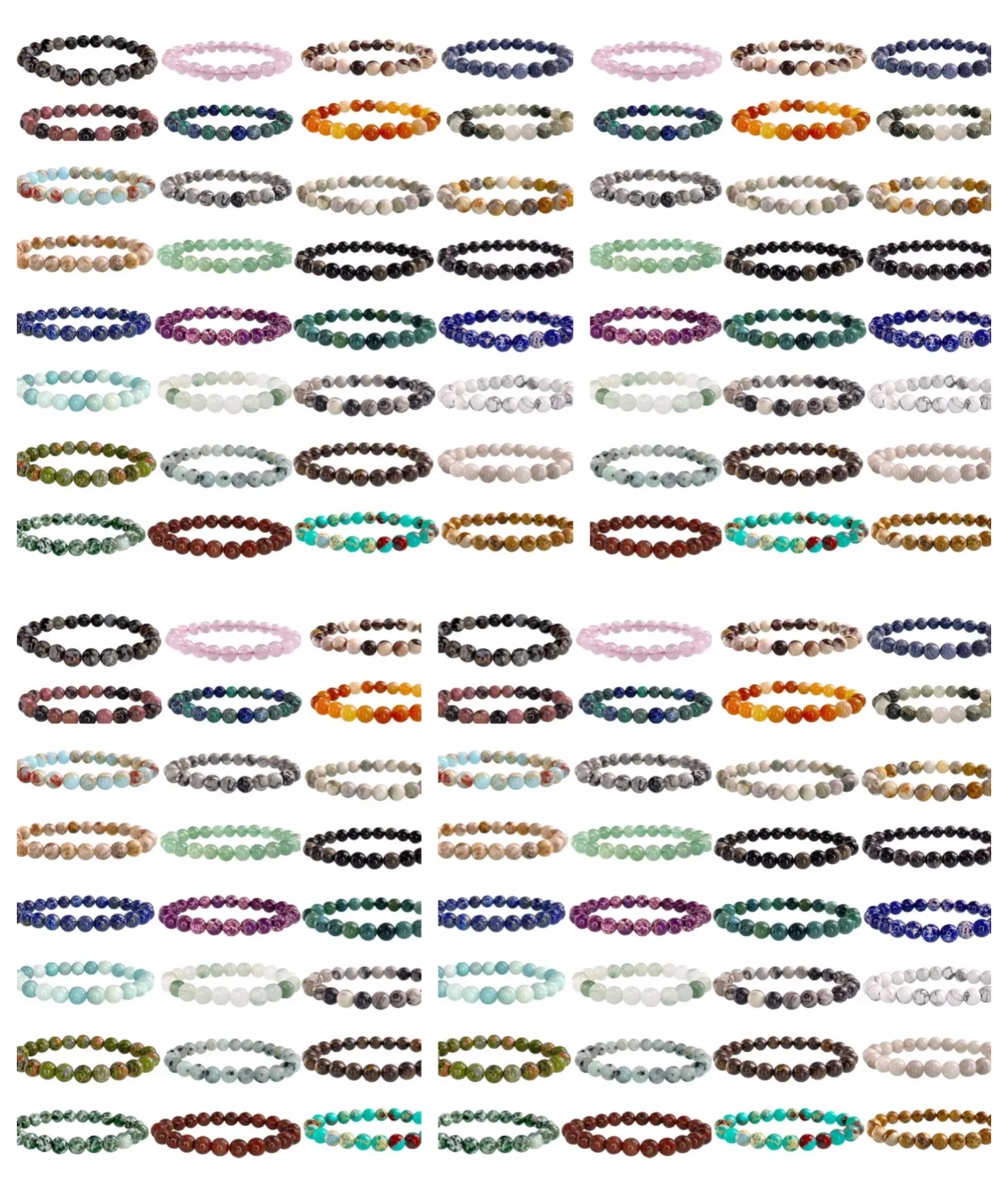 Wholesale Natural Stone Beaded Bracelet Crystal 6-8mm Charm Jewelry for Women Bulk Buy