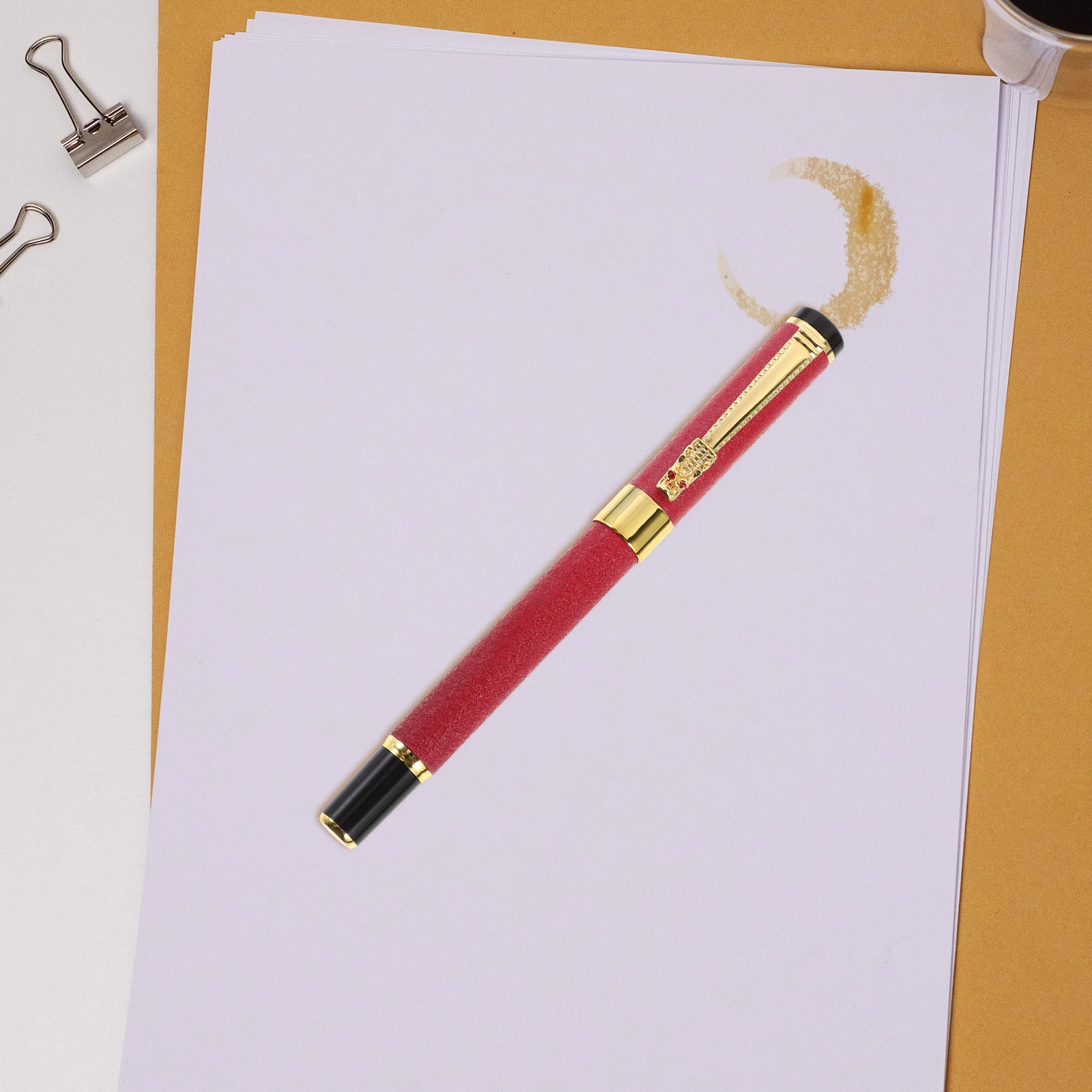 

Matte Shaft Sign Pen Sturdy Plastic Compact Anti-Slip Design Fountain Pen For School Office Home Use Fine Tip Writing Instrument