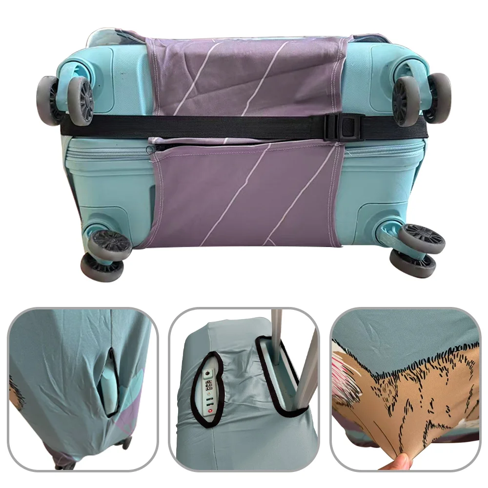 Luggage Cover Travel Luggage Cover Dustproof Thick Elastic Fabric Suitable for 18-32 Inch Cute Cartoon Pattern