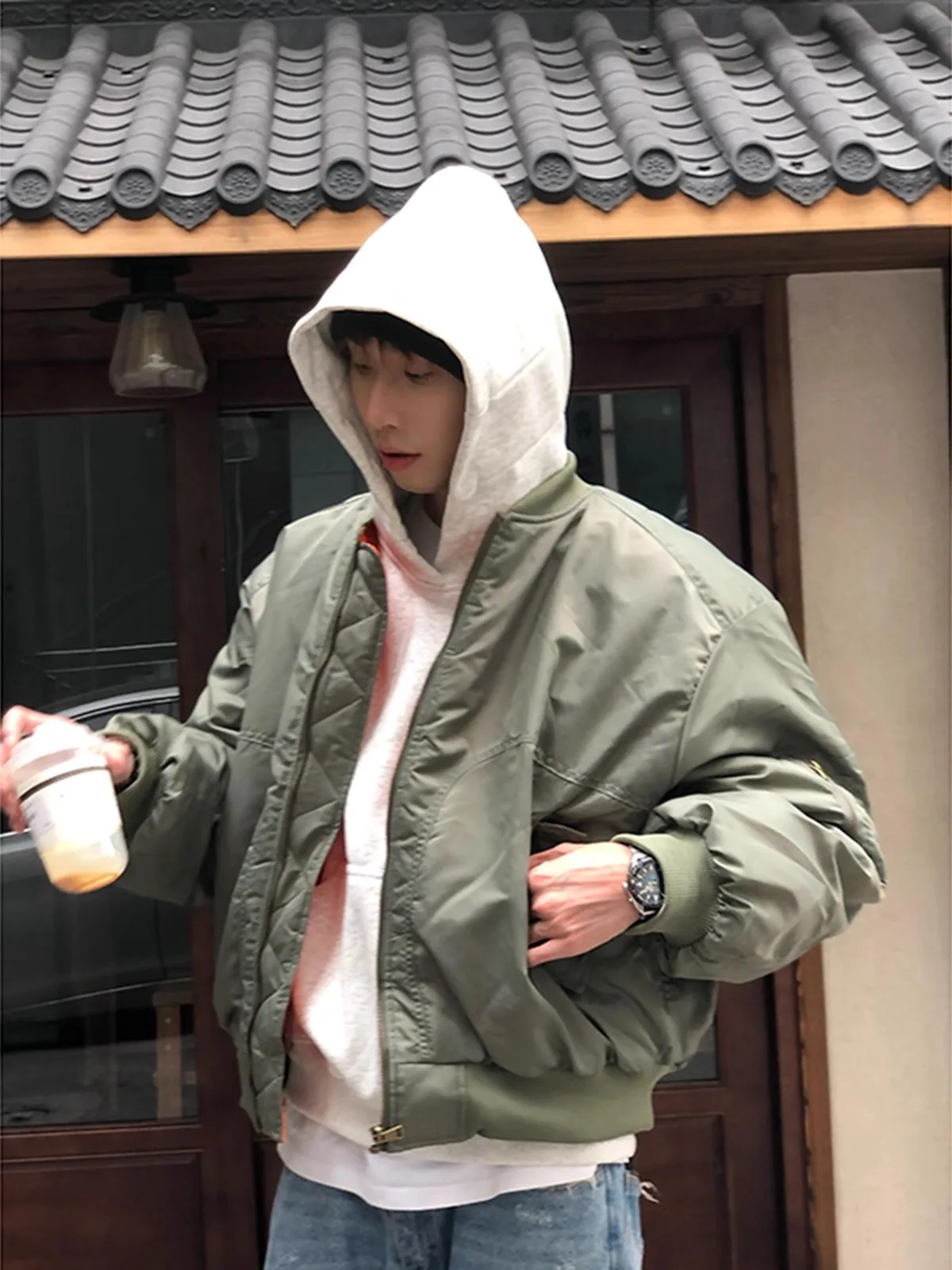 

Men's Bomber Jaet Flight Coat Cotton Workwear Winter Thiened Baseball ort American Sle Warmth Zipper Closure