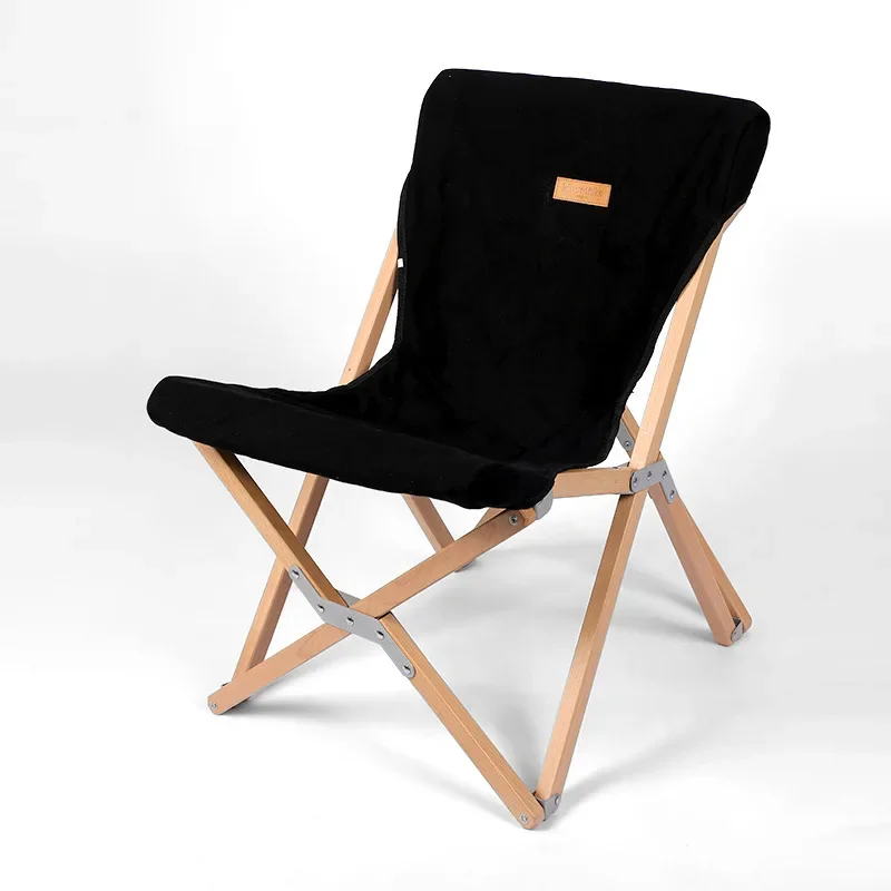 Outdoor Camping Wooden Chair Portable folding Chairs Wood Travel Hiking BBQ Picnic Chair Garden Foldable Moon Armchair