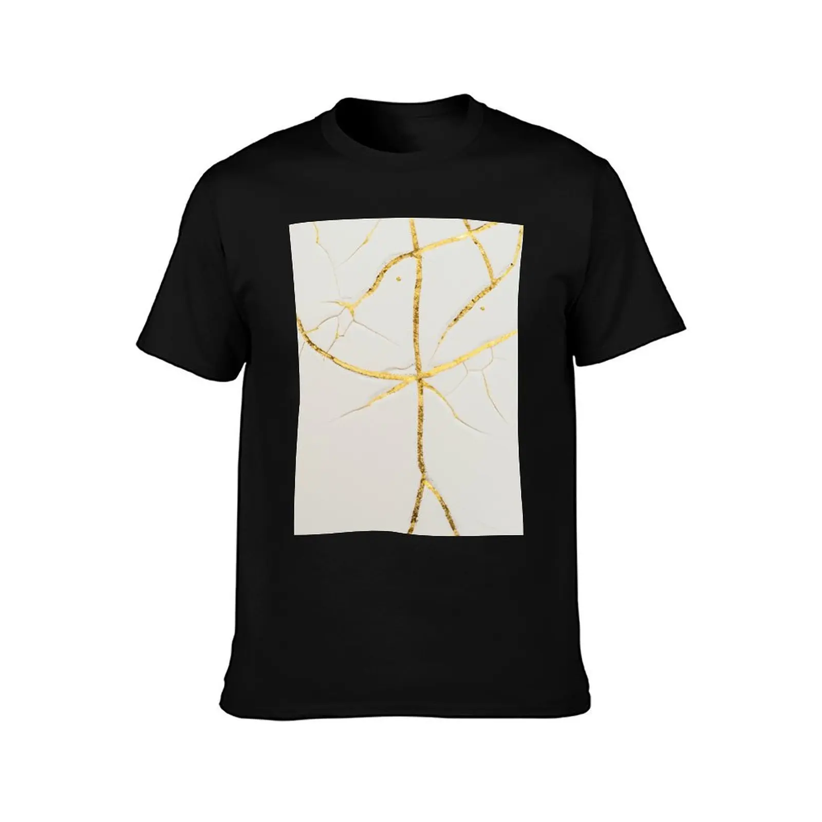 Pure Gold Japanese Kintsugi T-Shirt Creative Graphic Tee Shirt T-Shirt