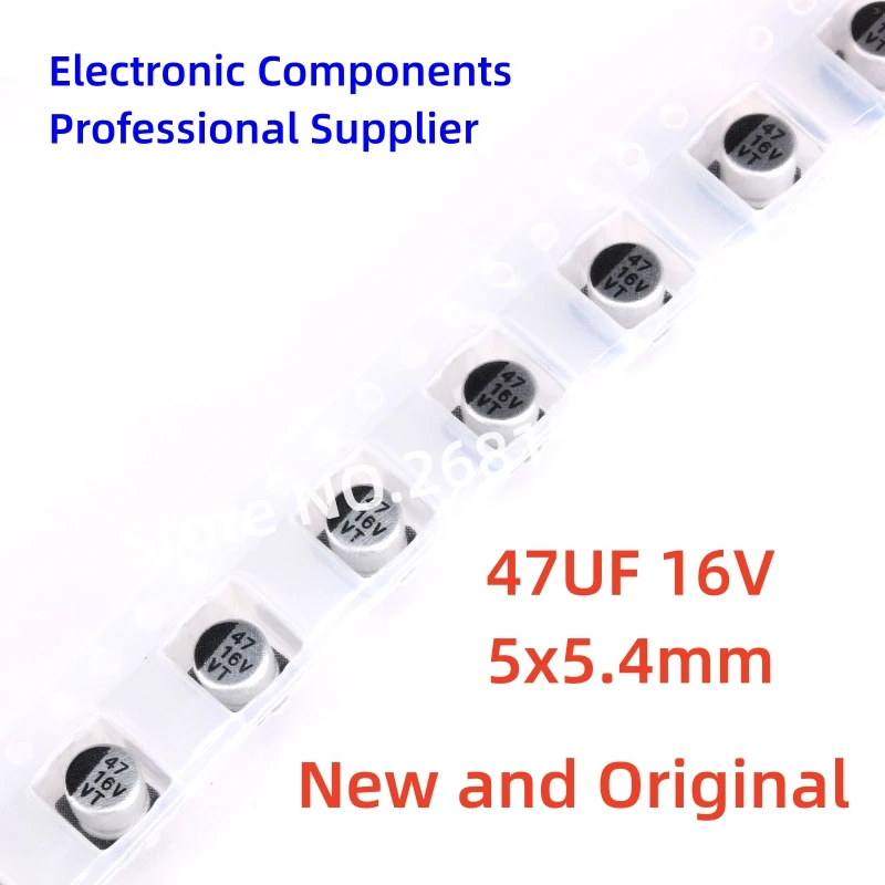 

1000pcs/reel 47UF 16V 5x5.4mm SMD aluminum electrolytic capacitor 47UF 16V D5xL5.4 SMD SMD electrolytic capacitor