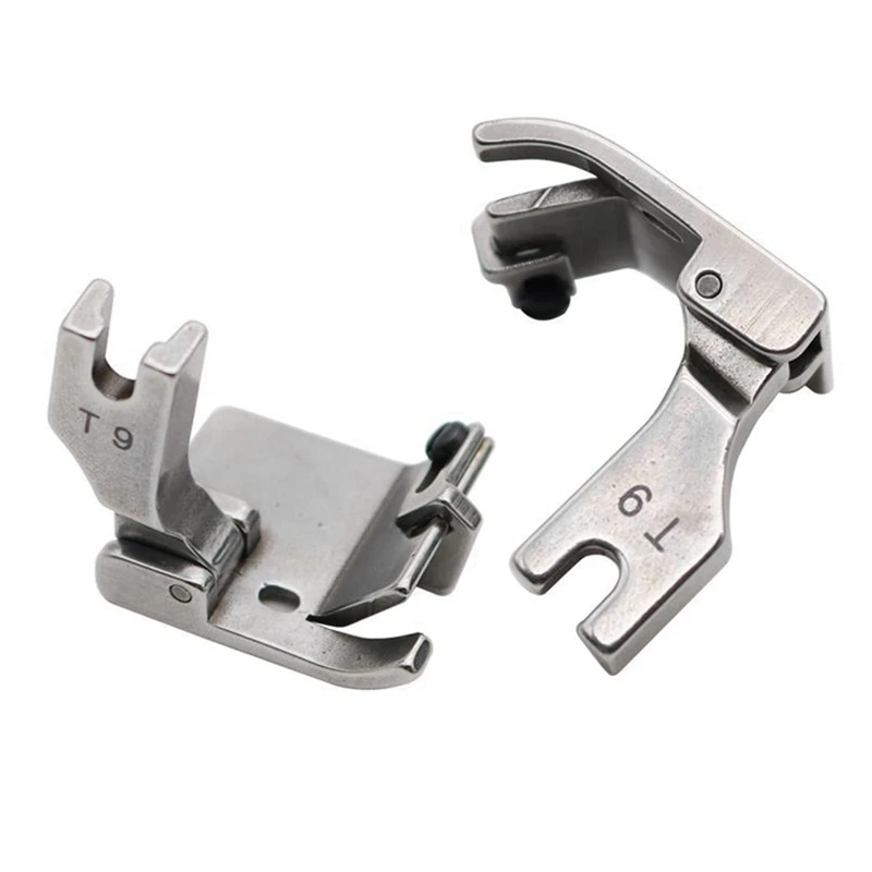 2 PCS T9 Universal Presser Foot Adjustable Hemming Steel Hemming 3-In-1 Multifunctional Sewing Machine Presser Foot