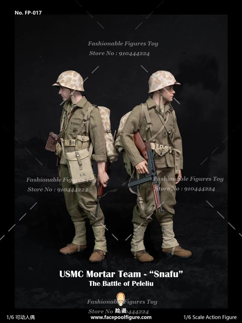 FP017 1/6 Żołnierz Męski USMC Drużyna Moździerzy Snafu Bitwa o Peleliu 12-calowa Figurka Akcji Kolekcja Bojowa Wojskowa Seria Lalek
