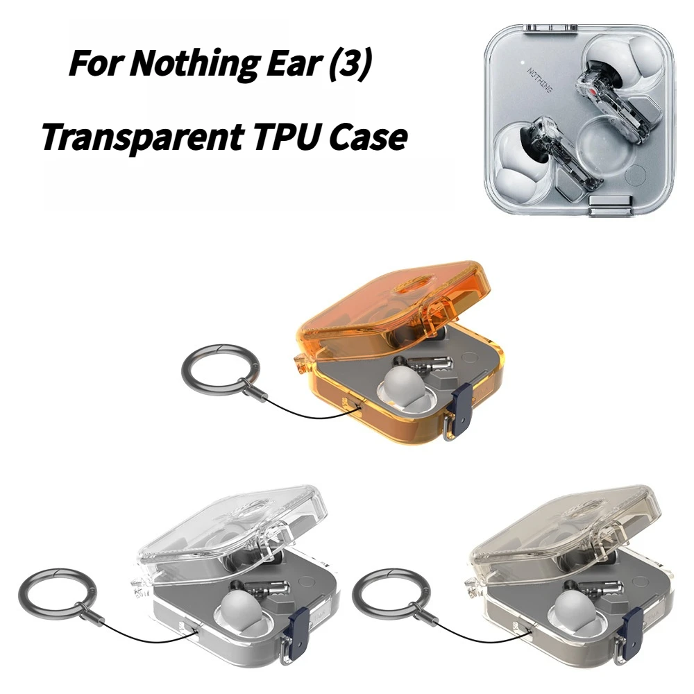 

For Nothing Ear (3) Transparent TPU Protective Case with Switch Locking Design Bluetooth Earphone Accessories