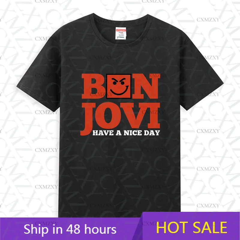 

2025 Men Casual Bon T Shirt Jovi Have A Nice Day Album Cover Rock Band Concert Tour T-shirt Summer 100% Cotton S-3XL Cool Tee