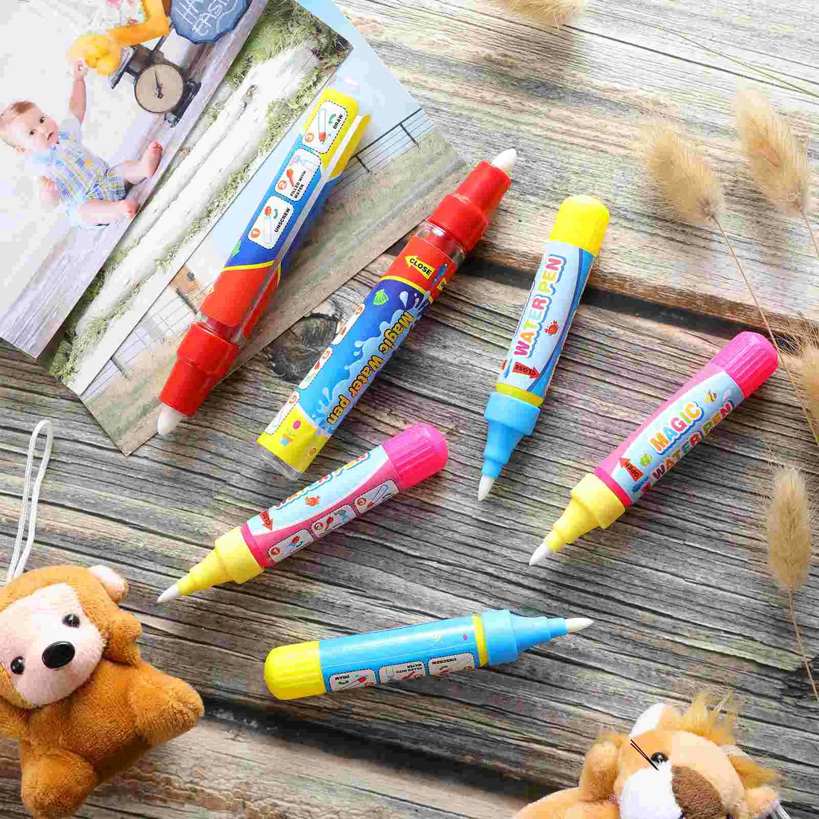 HEALLILY 6pcs Doodle Pens Replacement Water Pen Drawing Doodle Pens for Aqua Water Doodle Mat