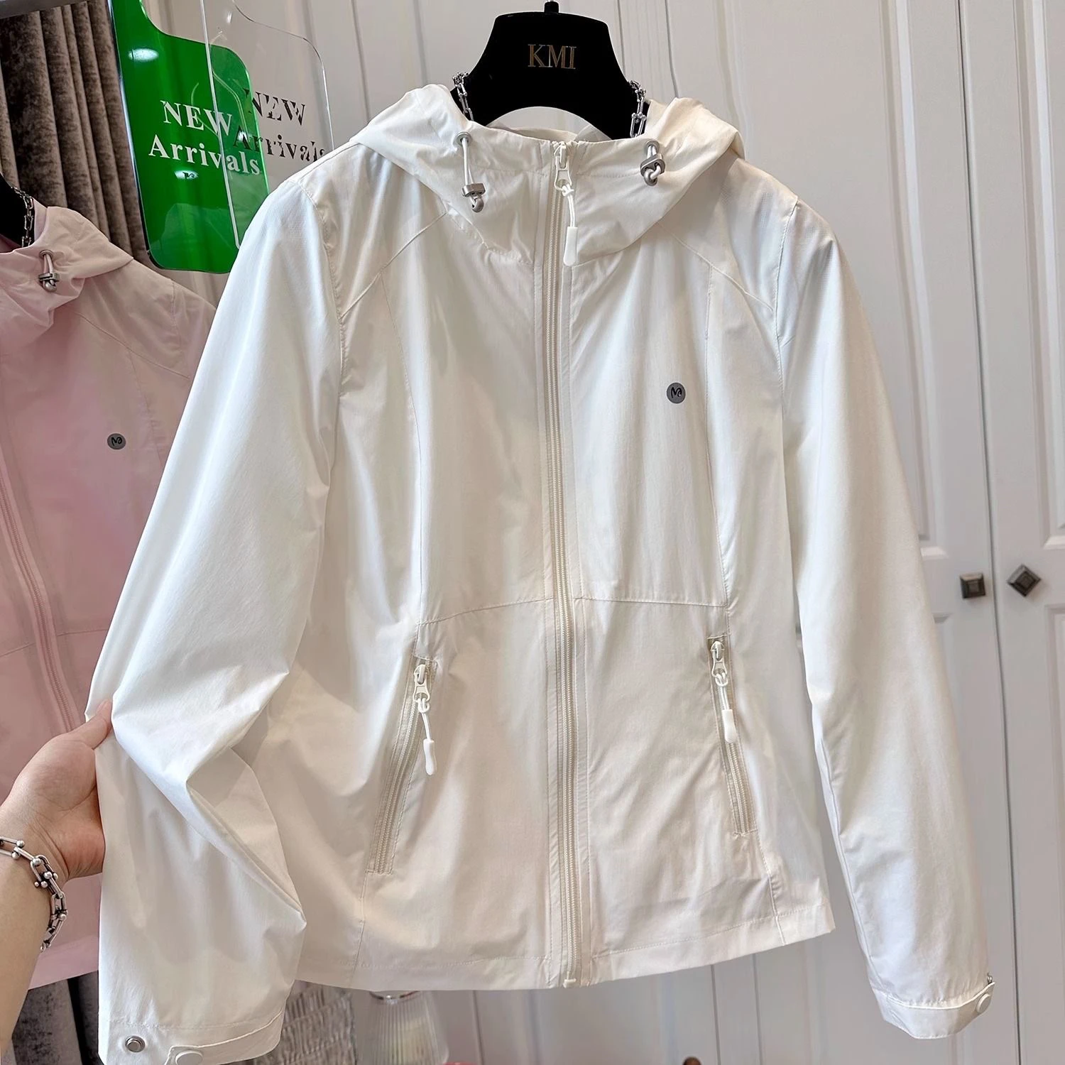 

Summer Large Size 300 Pounds Fashion Drawstring Hooded Long Sleeve Sun Protection Versatile Slimming Meat Covering Sports Jacket