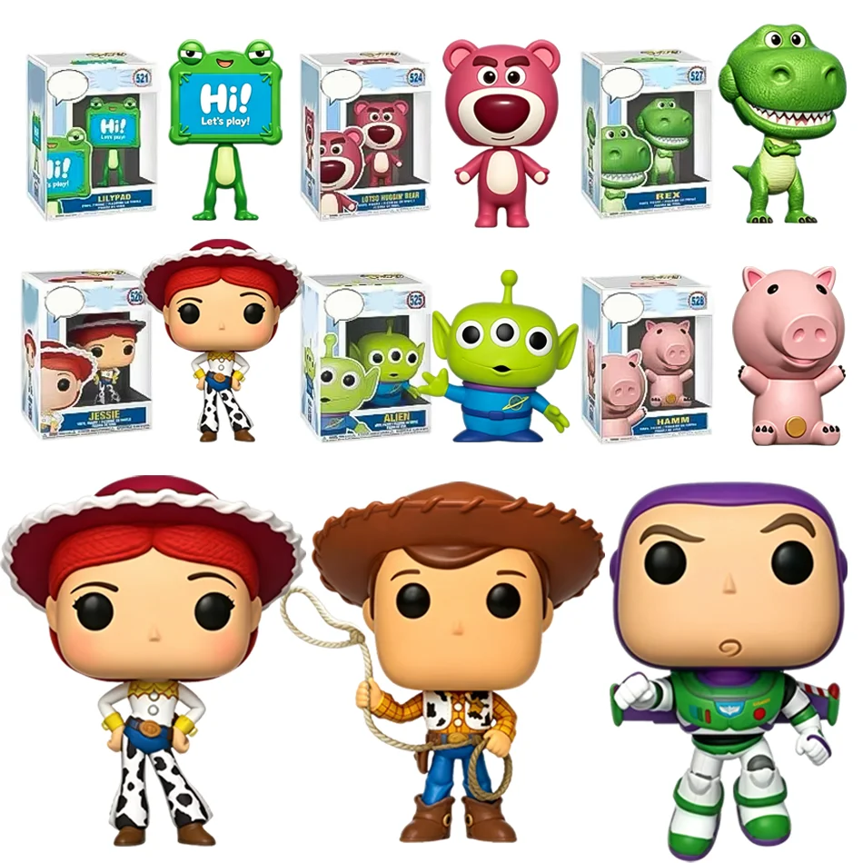 Figuras de Anime de Toy Story, Set de Acción Coleccionable con Woody, Buzz, Alien, Rex, Hamm y Jessie, Figuras de Vinilo, Adorno de Escritorio, Regalo para Fans