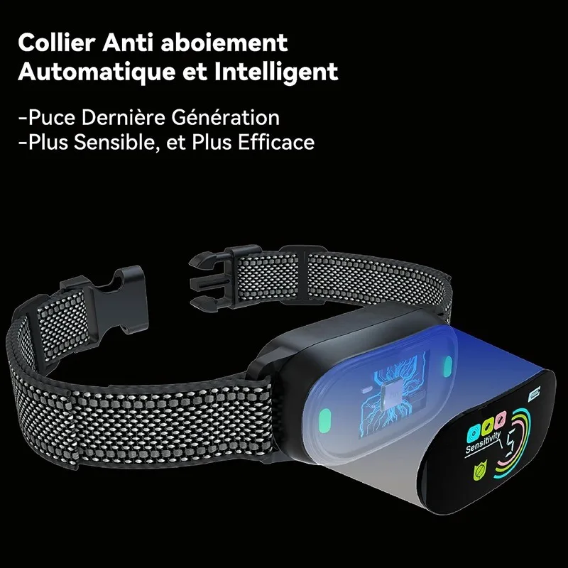 Color Screen Anti-barking Device Smart Anti-dog Barking Vibration Collar Pet Training Collar Automatic Dog Trainer