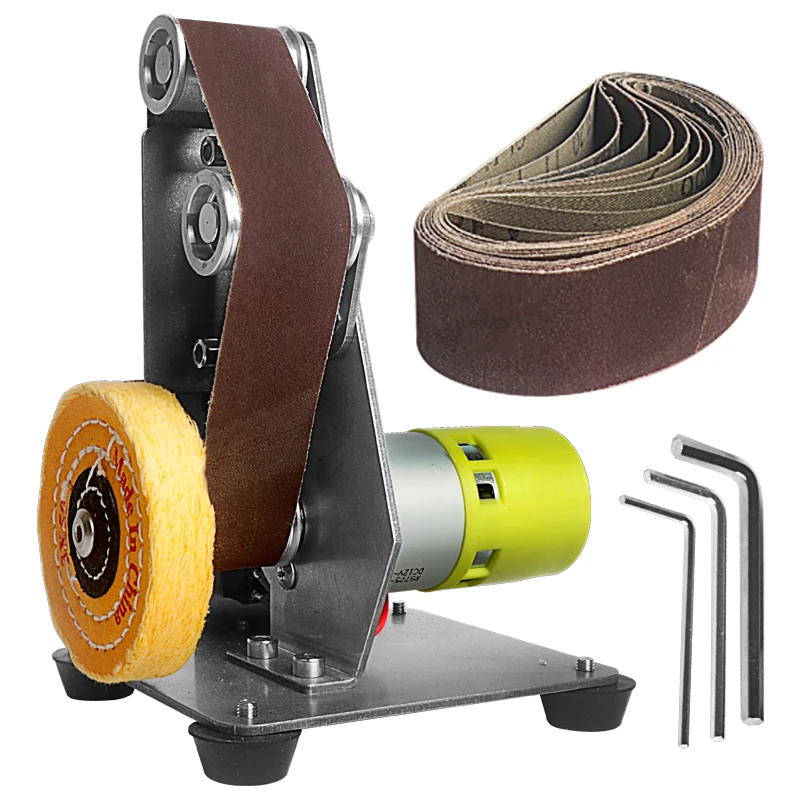 

110V/220V Multifunctional Mini Electric Abrasive Belt Sandpaper Polishing Machine DIY Cutter Edges Sharpener Power Tool