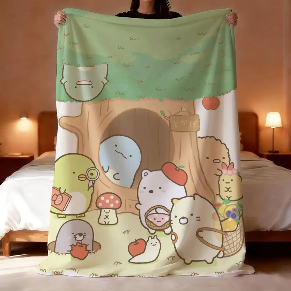 Character Brand Sumikko Gurashi Throw Short Plush Throw Blanket Soft Skin-Friendly Multi-Scene Home Office