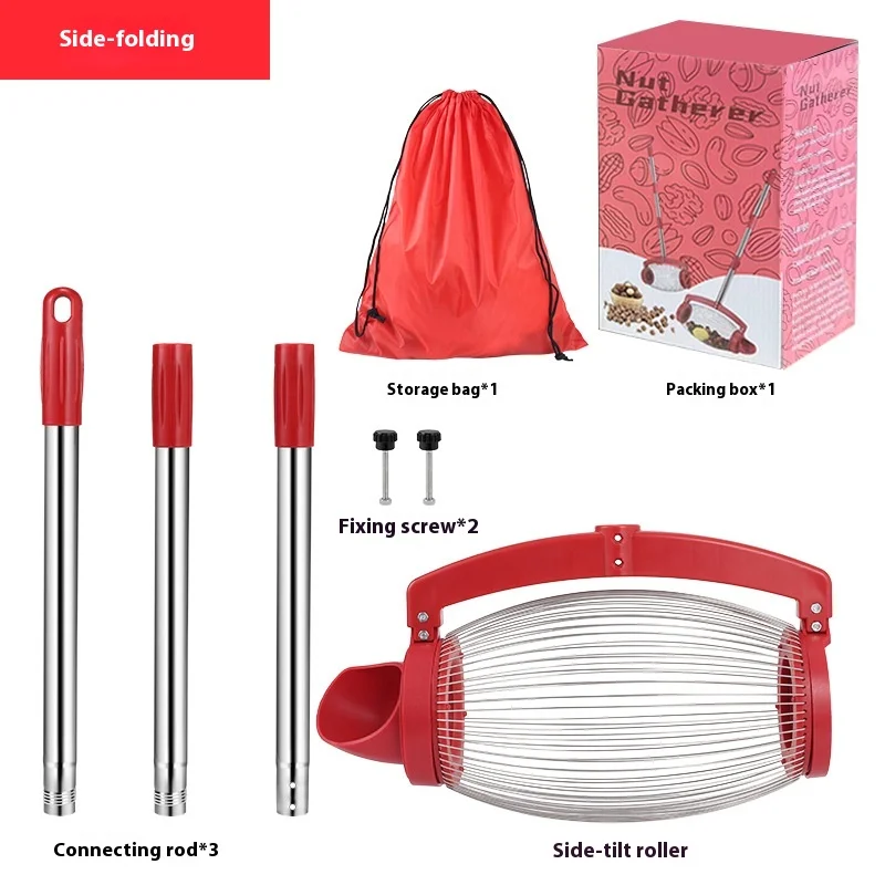 New and Hot-selling Side-tilting Nut Collector, Fruit Picker, Walnut and Chestnut Picker, Golf Ball Picker, Garden Tool