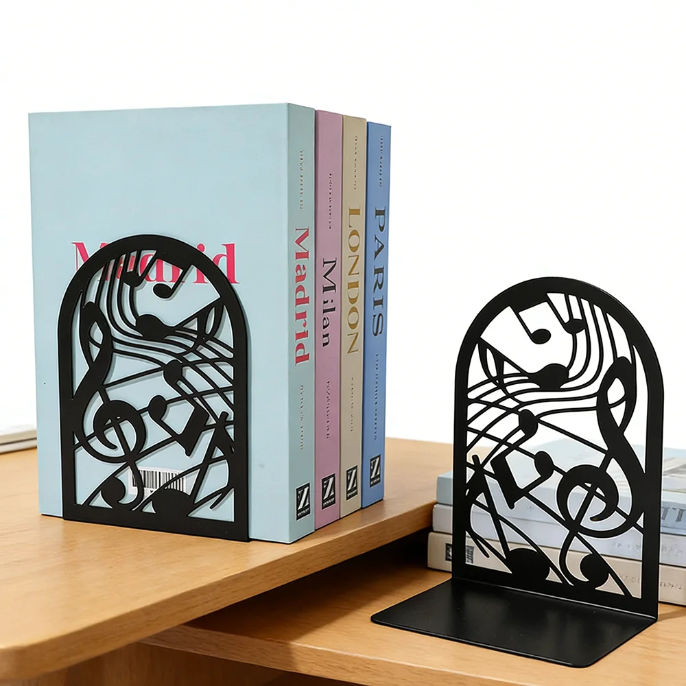 

Металлические подставки для книг в виде музыкальных нот, нескользящие держатели для книг для стола, дома, офиса, школы, библиотеки, органайзер для книг, декор для музыкальной книжной полки