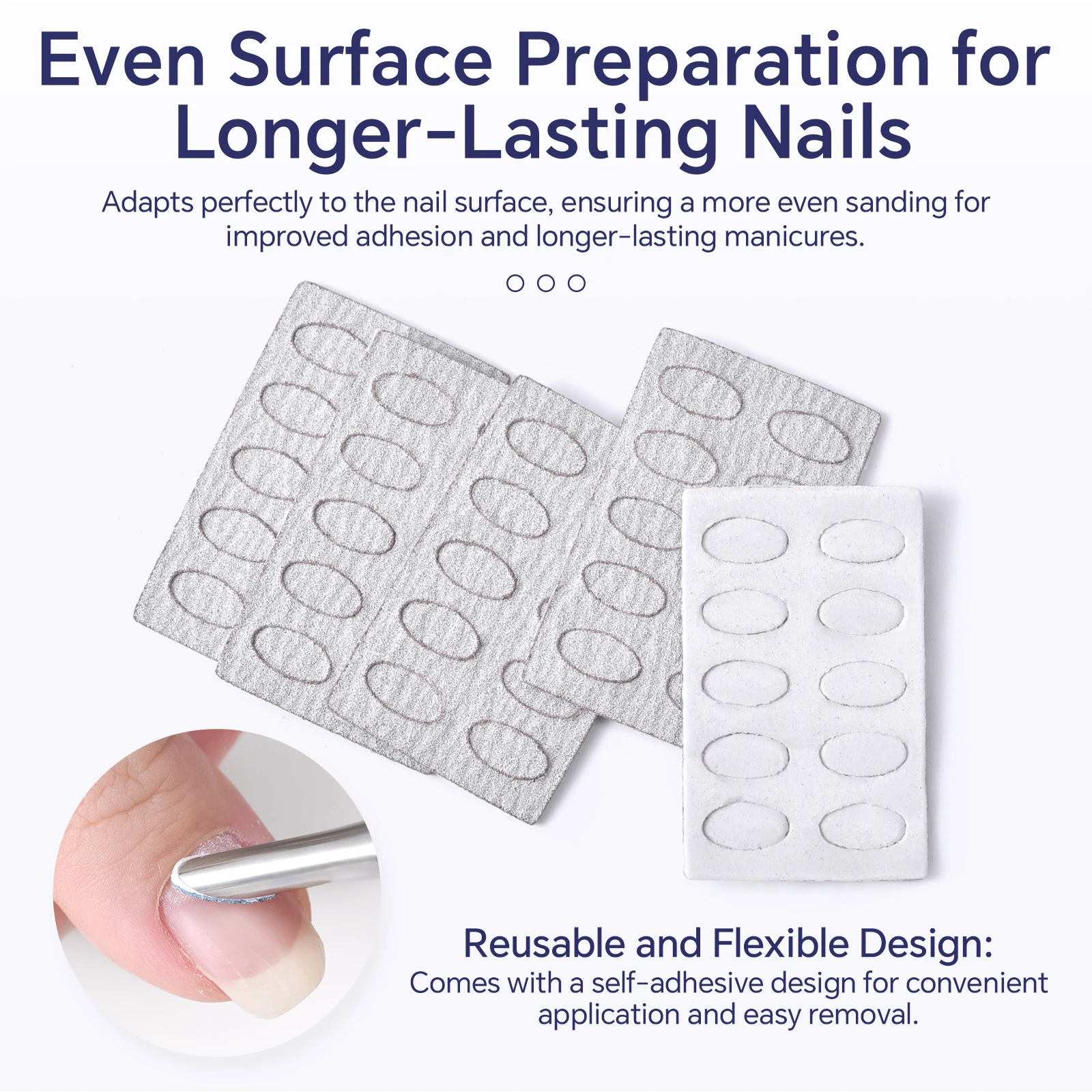 Graue Nagelfeile 50 Stück 100/240 #   KADS Poliernagel-Nagelhautschieber, selbstklebendes Sand-Set, Werkzeuge zur Maniküre-Behandlung