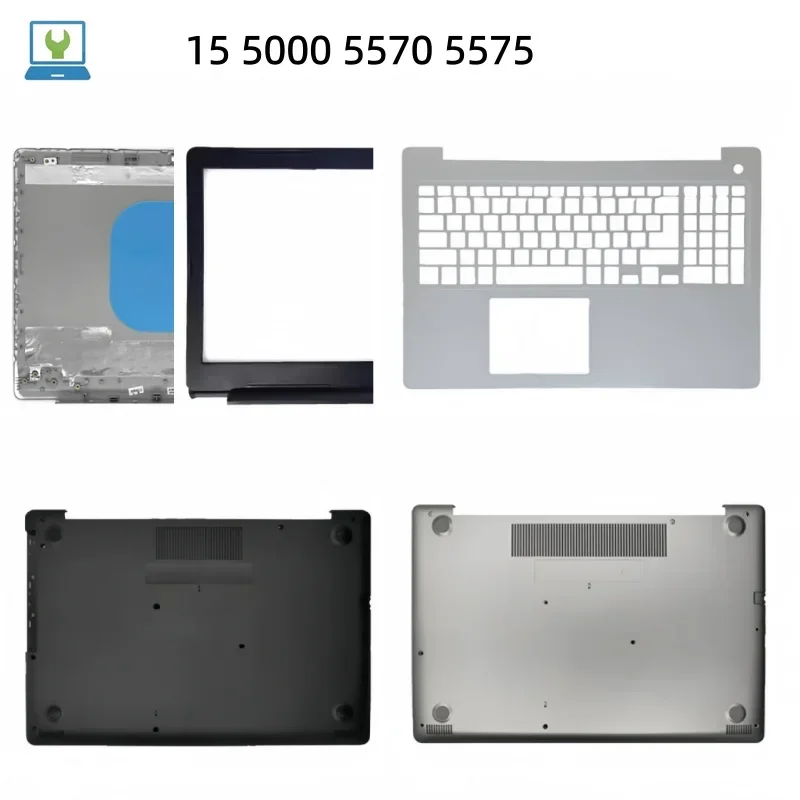 New Laptop LCD Back Cover Bezel Front Frame Palmrest Upper Top Case Bottom Cover Case For Inspiron 15 5000 5570 5575 Shell