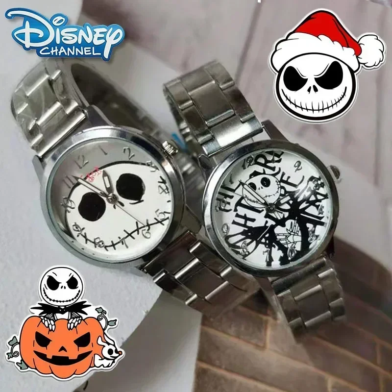 

Disney The Nightmare Before Christmas Watch Cute Cartoon Jack Anime Waterproof Fashion Stainless Steel Watchband Kid Gift