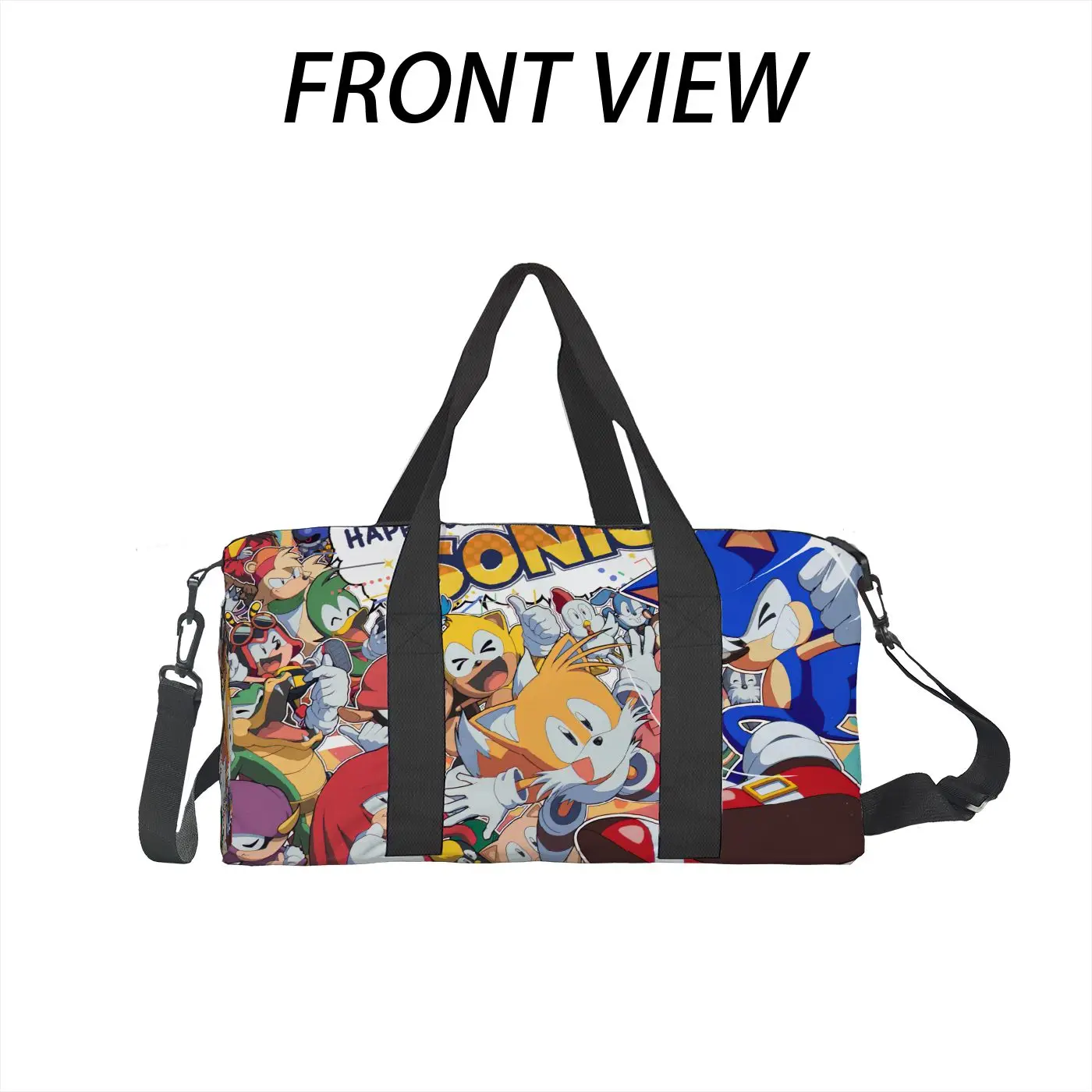 

1pc Sonic theme Cartoon Printing Large Capacity Crossbody Bag, Durable Sports Gym Bag,unisex,Birthday Gift