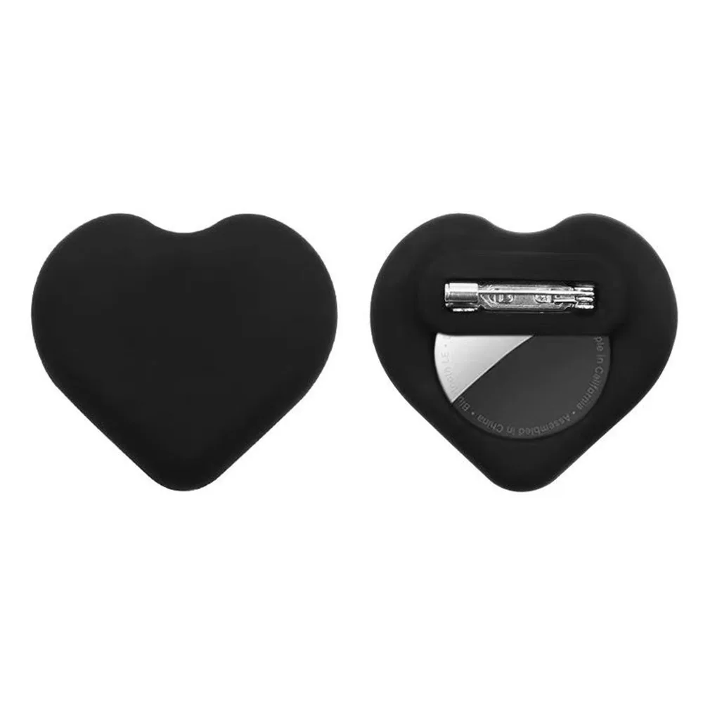 Heart Shape Silicone Case for Airtags Waterproof Anti-scratch Locator Tracker Protective Cover with Invisible Pin