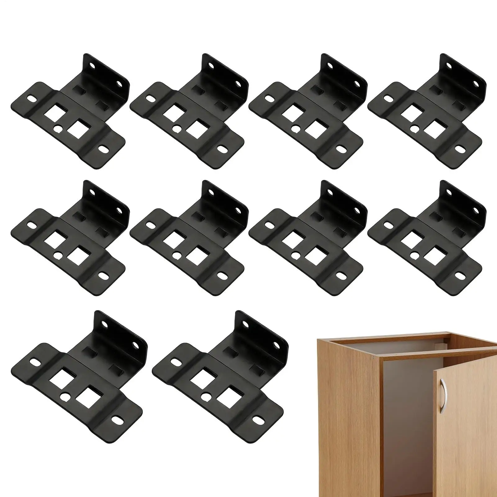10pcs Drawers Locking Insert Bracket Furniture Corner Connector Quick Fitting Anti-Wobbling Support L Corner Brace Joint Bracket