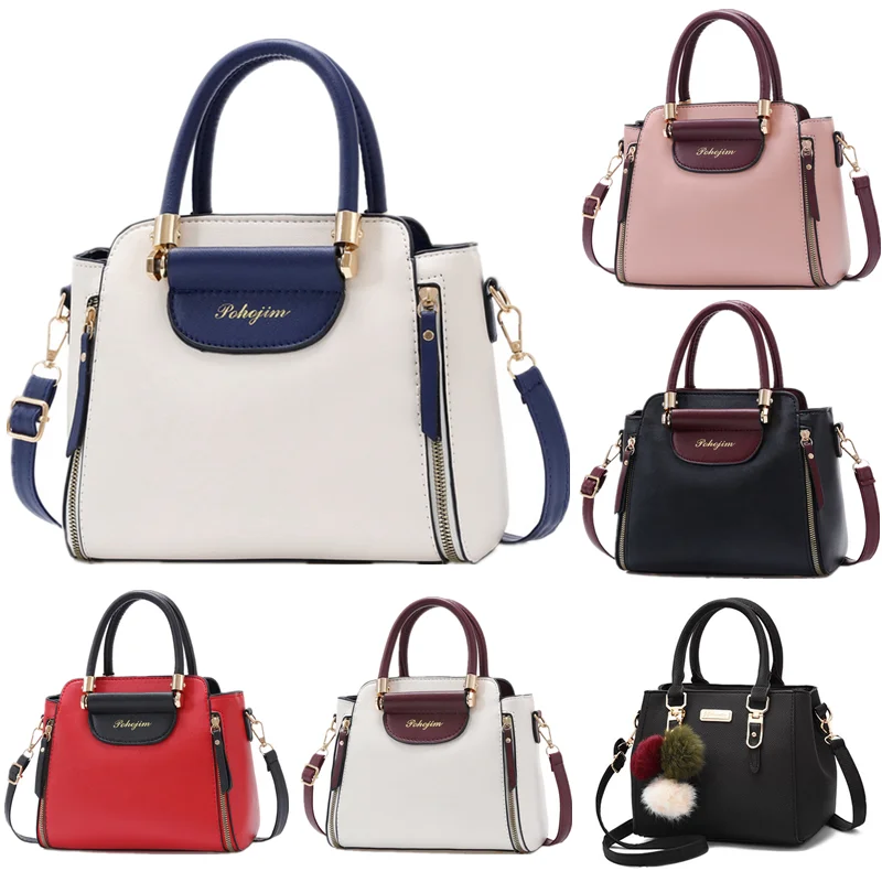 Women\'s Bags 2023 New Fashion Women\'s Bags Hit color Hand-held Bag Europeand the United States All-match Shoulder Messenger Bag