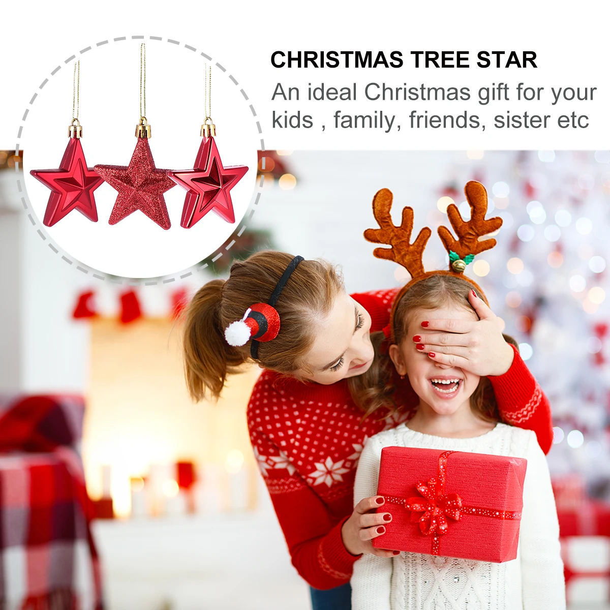 

18Pcs Ecofriendly Star Decor Christmas Tree Hangings Festive Cheer for Home Office Hotel Christmas Tree Ornament