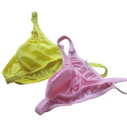 Sexy Men's Thongs Solid Yellow Pink Bulge Pouch Briefs Low Waist Bikini Lingerie Underwear Pump Man Underpants Brazilian Thong