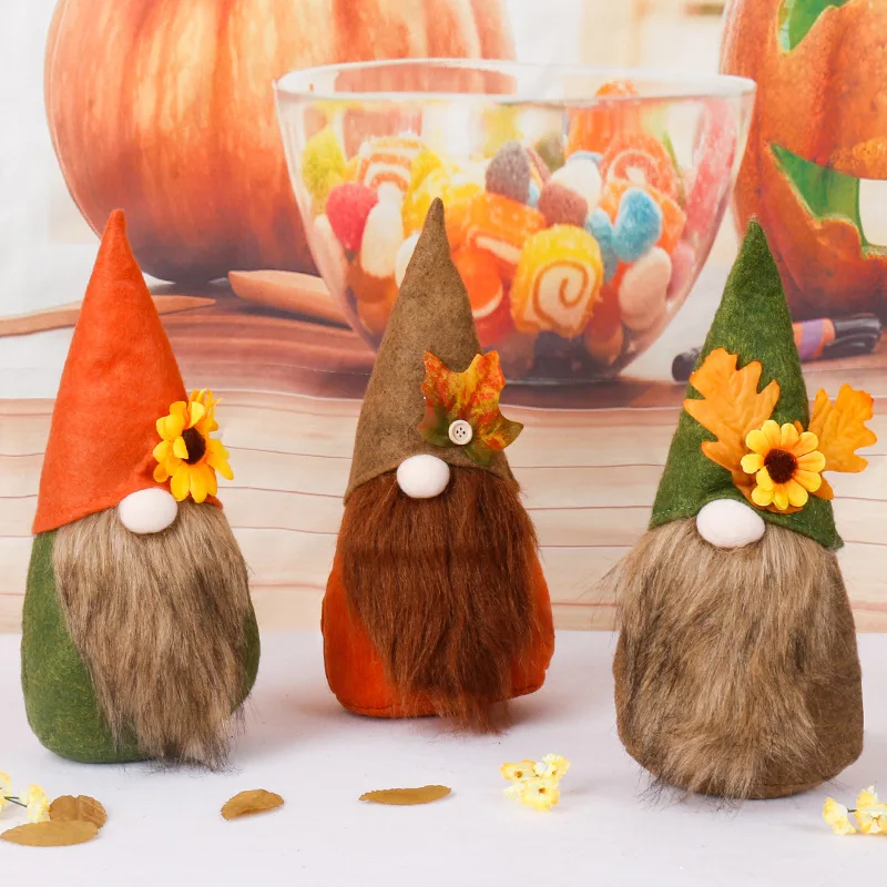 2024 Autumn Harvest Festival Decorations Faceless Doll Rudolph Ornaments Thanksgiving Supplies Decoración De Habitación