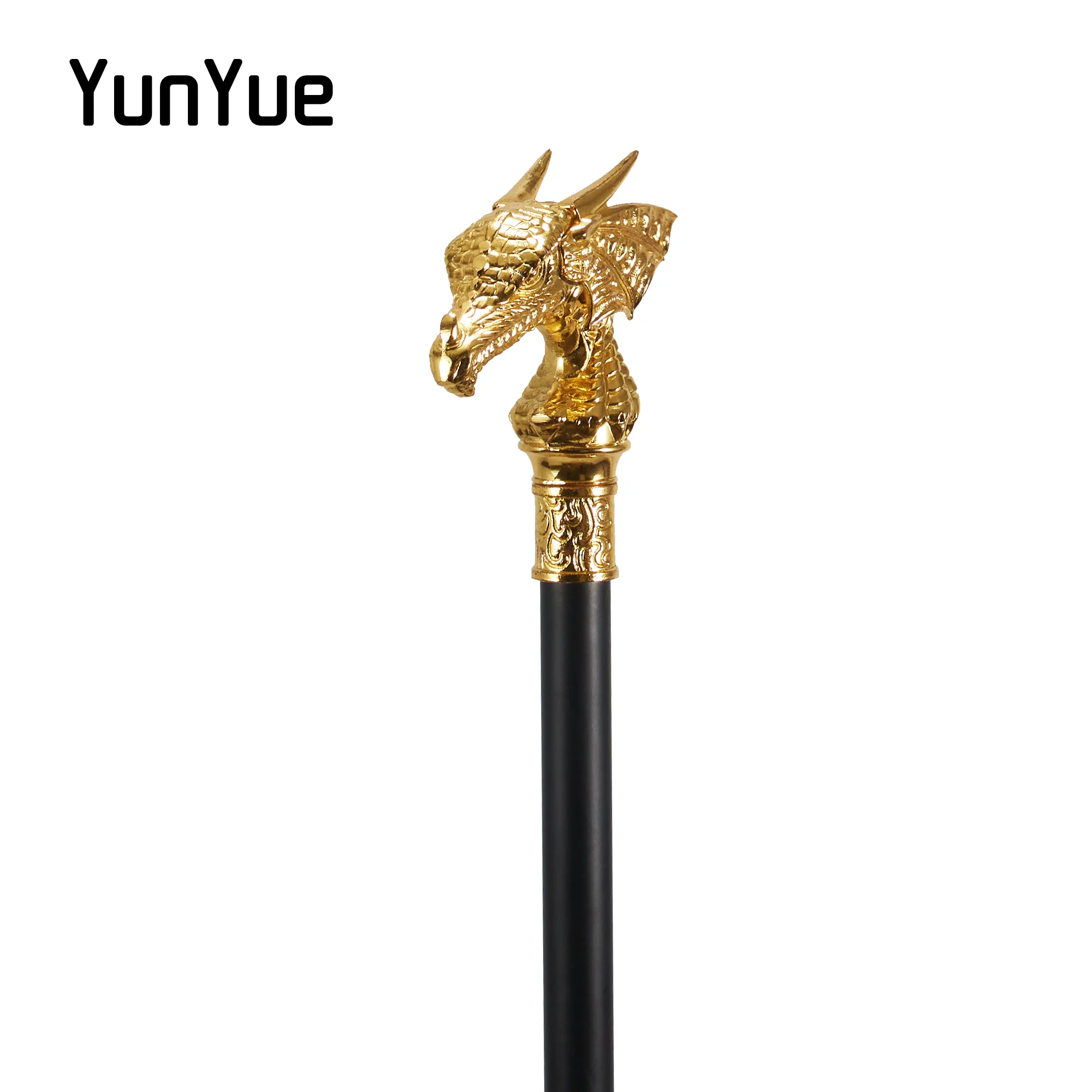 الذهب الفاخرة التنين رئيس المعادن عصا للمشي موضة الفن الزخرفية عصا للمشي خمر شهم أنيقة فيلم حفلة العكاز