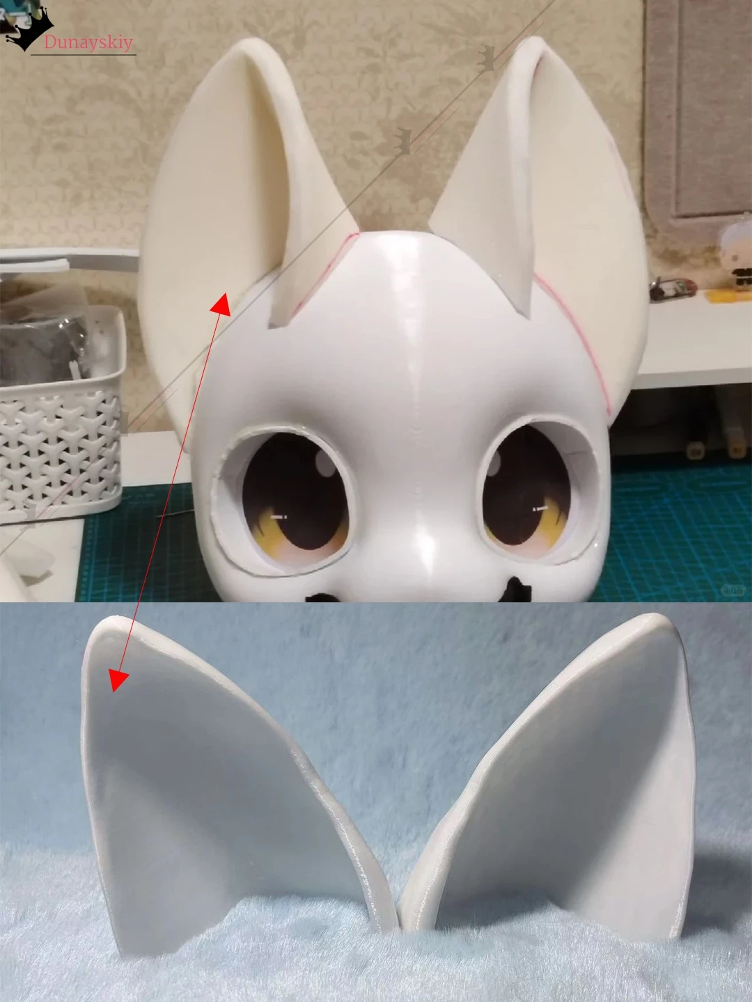 

Kemono Fursuit Kigurumi Accessories Cat Ear Cosplay DIY Prop 5/8/10/12/15/18CM Ear 3D Printed Ears Props Halloween Accessory