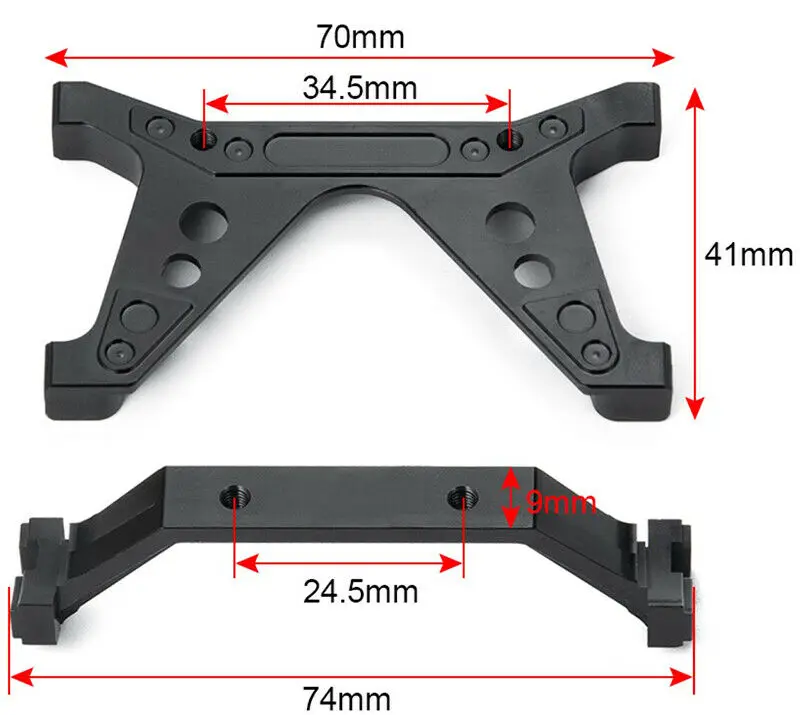 

Front Rear Aluminum Chassis Mount for Axial SCX10 II 90046 90047 1/10 RC Crawler Car Parts