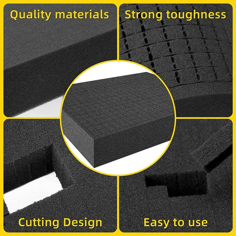 4 PCS Pick Apart Foam Insert Pluck Pre Square Sheet Foam with Bottom Use for Board Game Box Cases Storage Drawer A-A79M