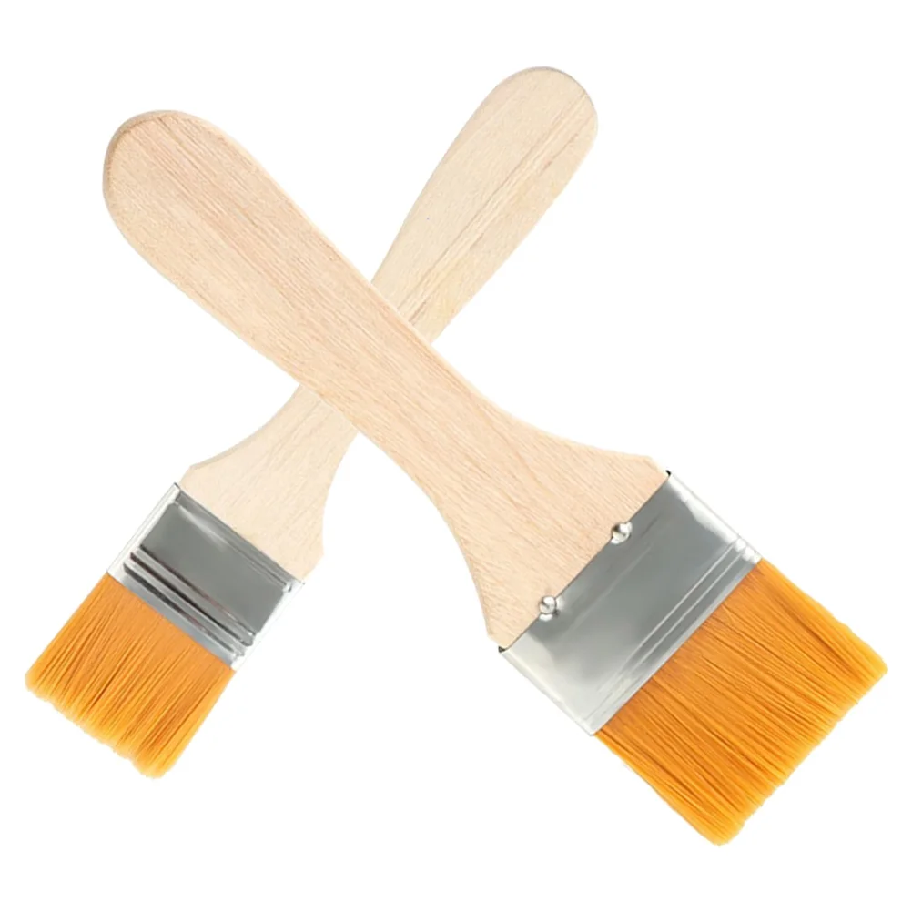 

2pcs Nylon Basting Brush High Temp Resistant Oil Sauce BBQ Grilling Tool for Cooking Baking Pastry Grill Brush Durable Wood