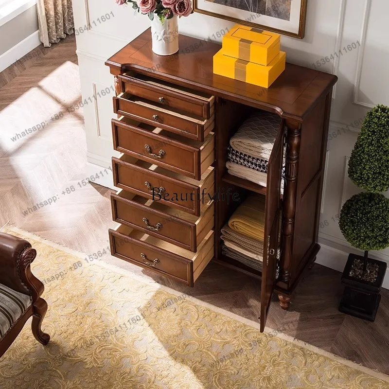 Factory Direct  American solid wood six-chest cabinet multi-layer locker entry foyer entrance storage cabinet
