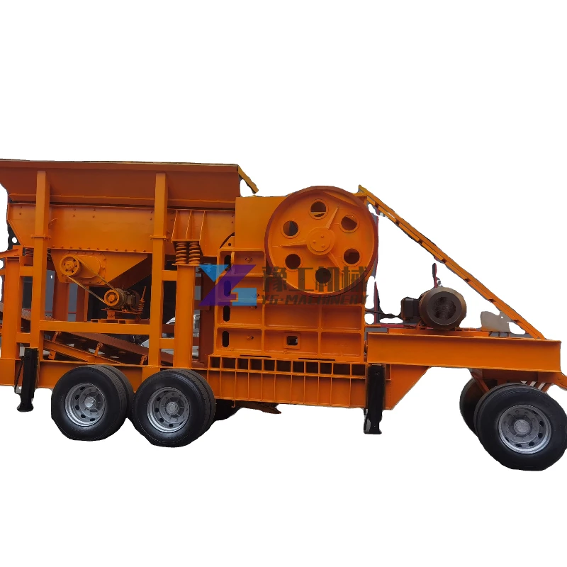 Top Quality Stone Crusher Linear Vibrating Feeder Small Mobile Mini Stone Diesel Jaw Crusher