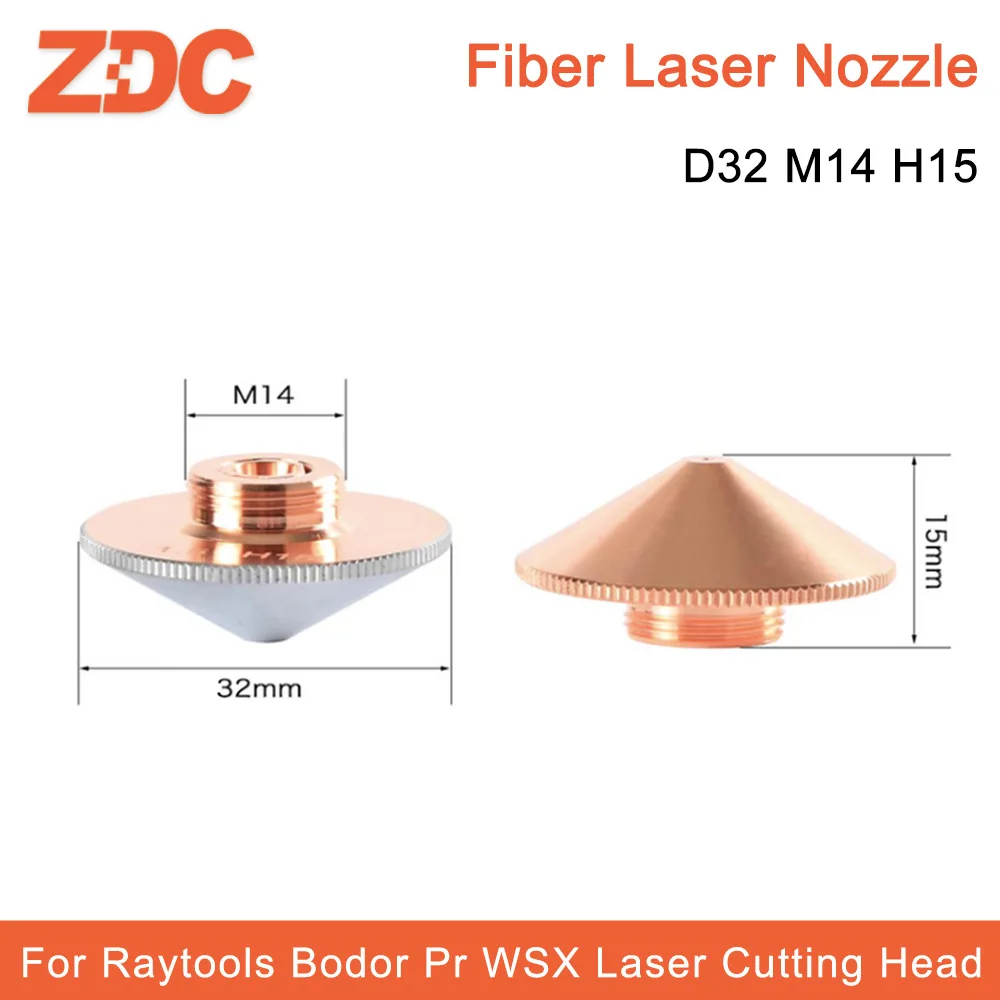 ZDC Laser Nozzle Single/Double Layer D28mm D32mm H15 Caliber 0.8-5.0mm For Raytools Bodor Precitec WSX Fiber Laser Cutting Head