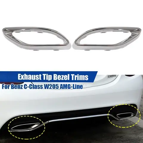 2058852221 2058852321 2018-2023 메르세데스-벤츠 A220 E350 E400 E450 E53 AMG 리어 배기 파이프 트림 베젤 (신품)