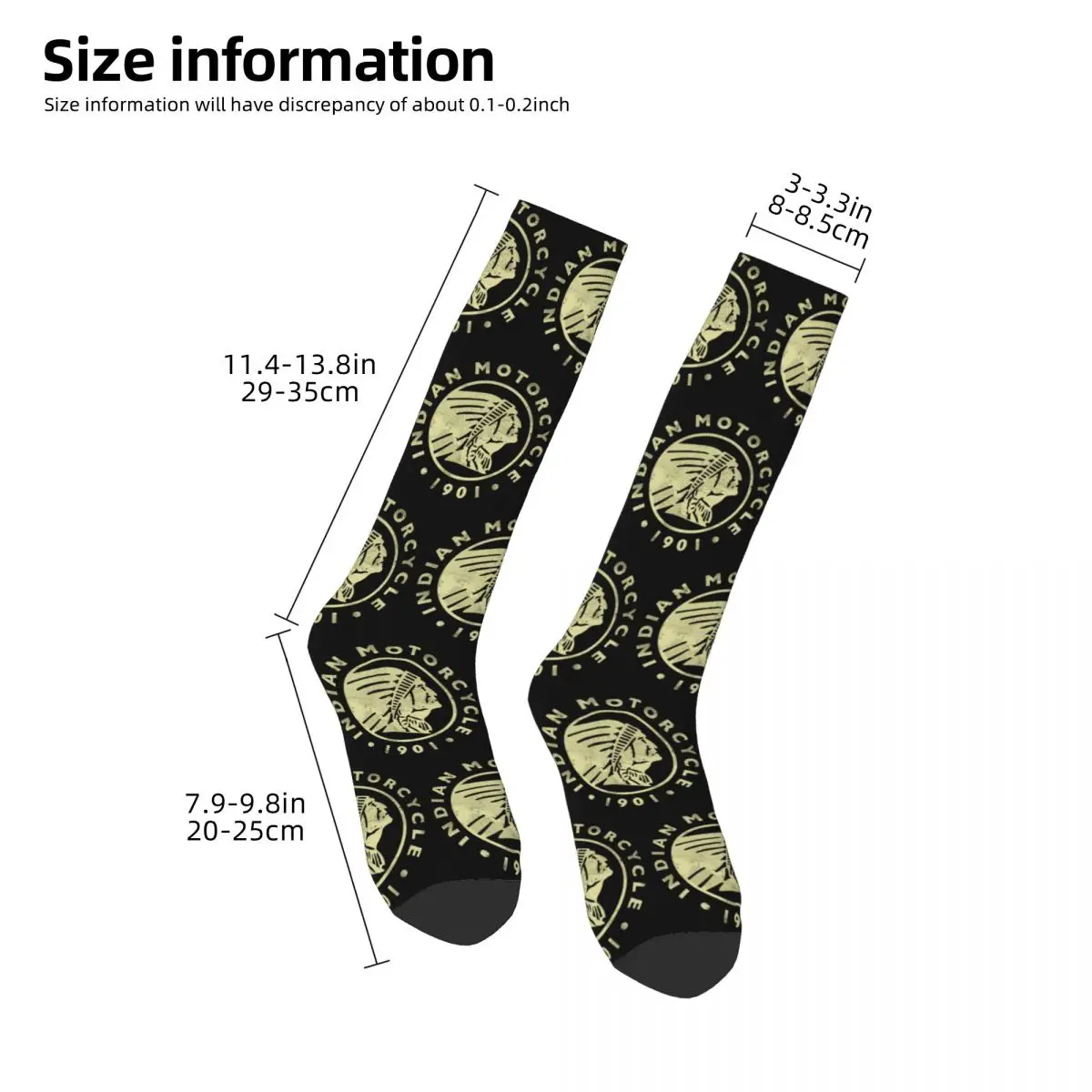 Indian Motorcycles Logo Socks Harajuku Sweat Absorbing Stockings All Season Long Socks Accessories for Man's Woman's Gifts