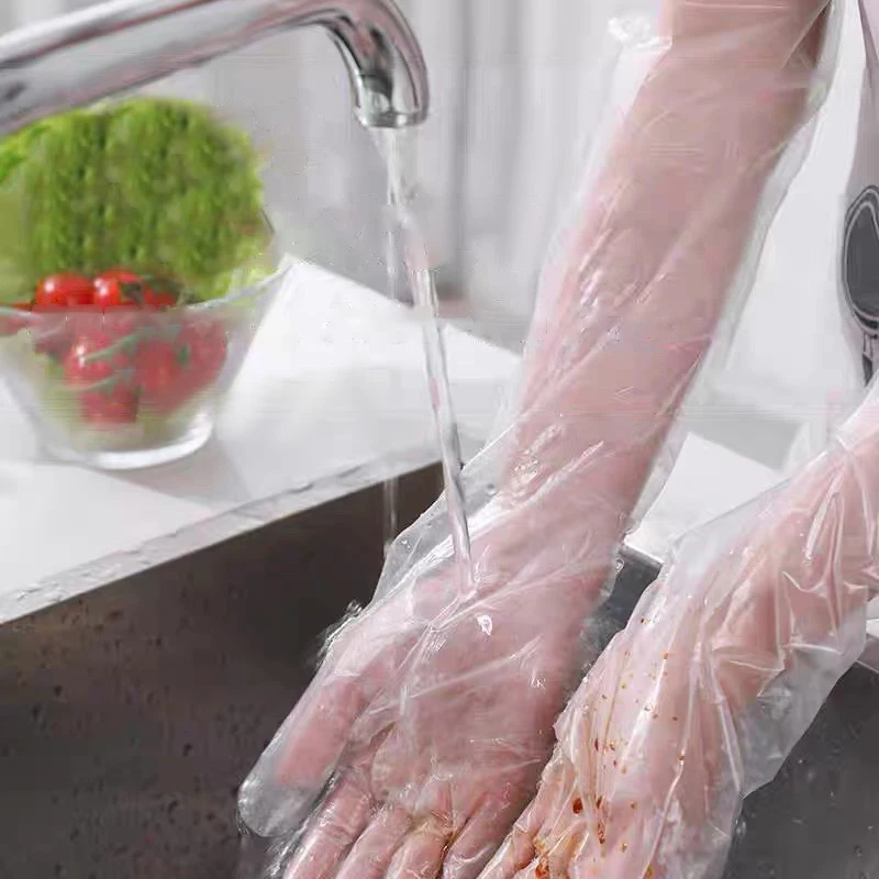 Lengthened And Thickened Arm Protective Household Gloves Four Seasons Oil-proof And Waterproof Kitchen Household Gloves