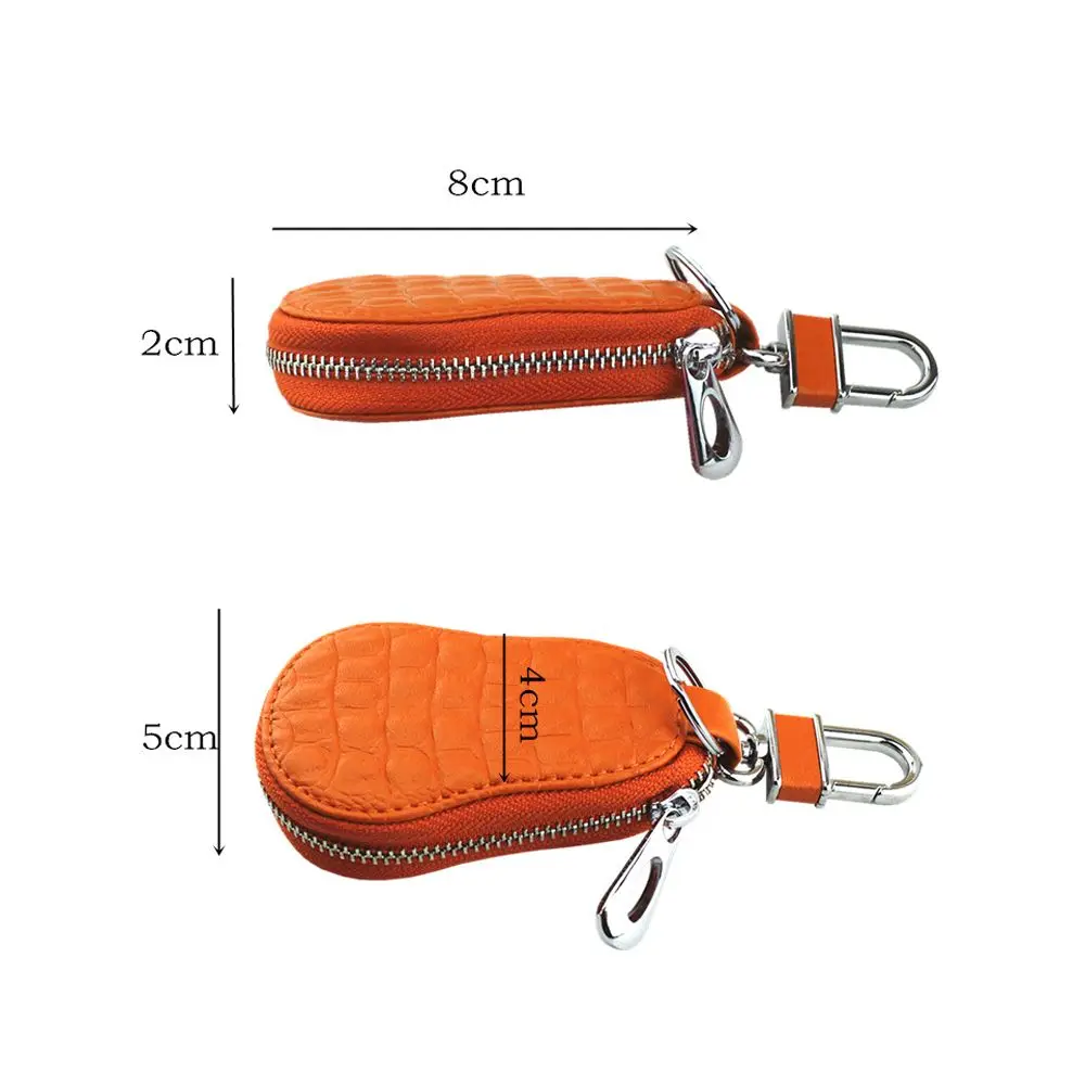 Crocodile Pattern Zipper Coin Purse Key Case Genuine Leather Keychain Holder Wallet Car Key Bags